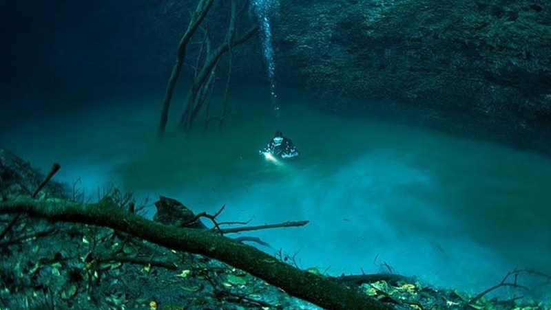 Sungai di bawah laut Cenote Angelita