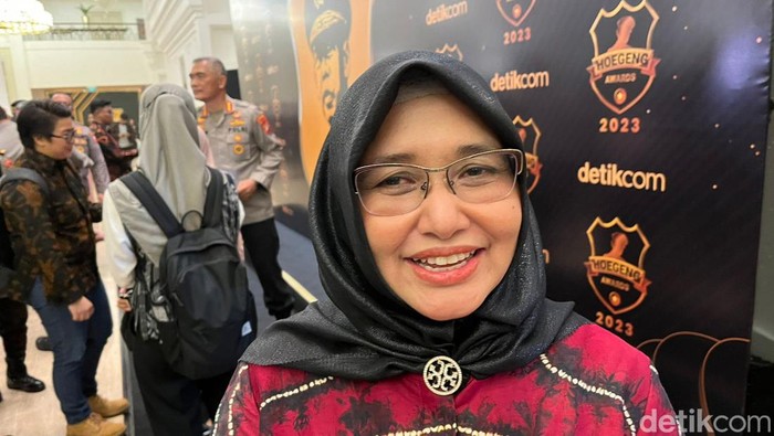 Anggota Komnas HAM sekaligus Dewan Pakar Hoegeng Awards 2023, Putu Elvina, berharap kelima peraih Hoegeng Awards bisa ditiru anggota Polri lainnya. (Azhar BR/detikcom)