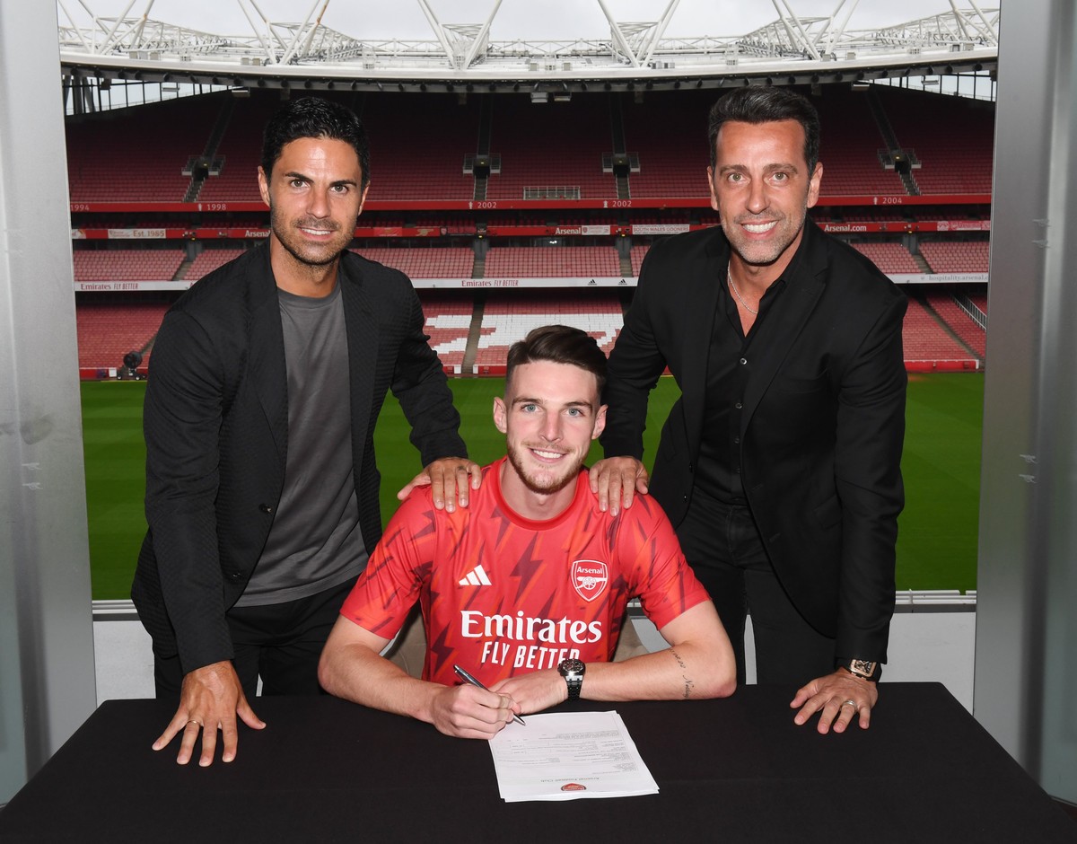 Declan Rice resmi bergabung Arsenal. (Foto: Twitter @Arsenal)