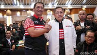 Ketua Umum Terpilih Partai Kebangkitan Nusantara Anas Urbaningrum hadir di Munaslub PKN, Jakarta, Jumat (14/7/2023).