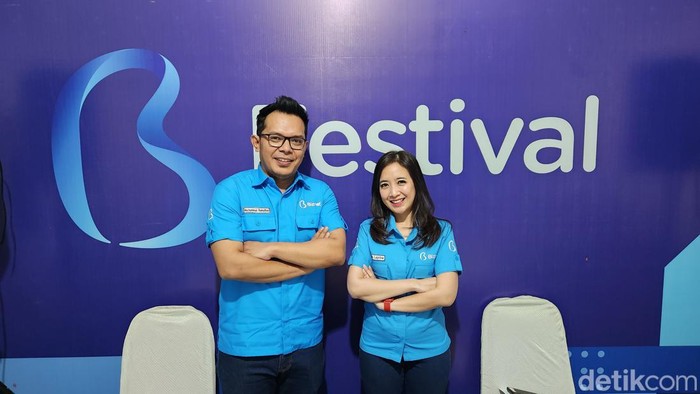 President Director Biznet Adi Kusuma dan Senior Manajer Marketing Bisnis Biznet Gitanissa Laprina