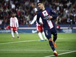 Achraf Hakimi dari PSG juga jadi incaran Real Madrid. Hakimi pernah menimba ilmu di tim akademi Madrid (AFP)