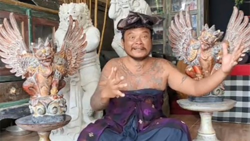 I Made Wiparja alias Rare Purnama yang terkenal dengan kontennya bes pongah, Minggu (16/7/2023). (Dok.I Made Wiparja).