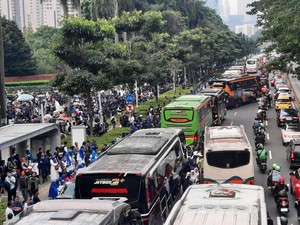 Apel Siaga Perubahan NasDem di GBK Usai, Lalin Jl Sudirman Macet