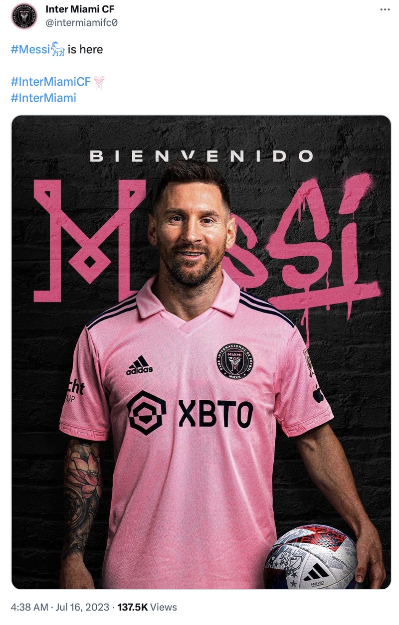 Inter Miami secara resmi memperkenalkan Lionel Messi ke publik.