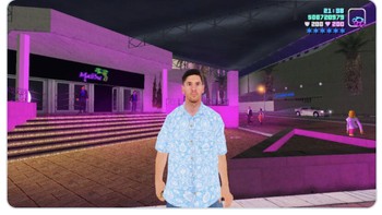 Pesta penyambutan Messi ala GTA. Foto: Twitter