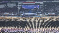 Partai NasDem menggelar Apel Siaga Perubahan di Stadion Gelora Bung Karno, Jakarta, Minggu (16/7/2023). Kegiatan ini mengusung tema Its Time Restorasi Indonesia’.