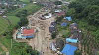 Penampakan Parahnya Banjir Dan Longsor Yang Melanda Korea Selatan