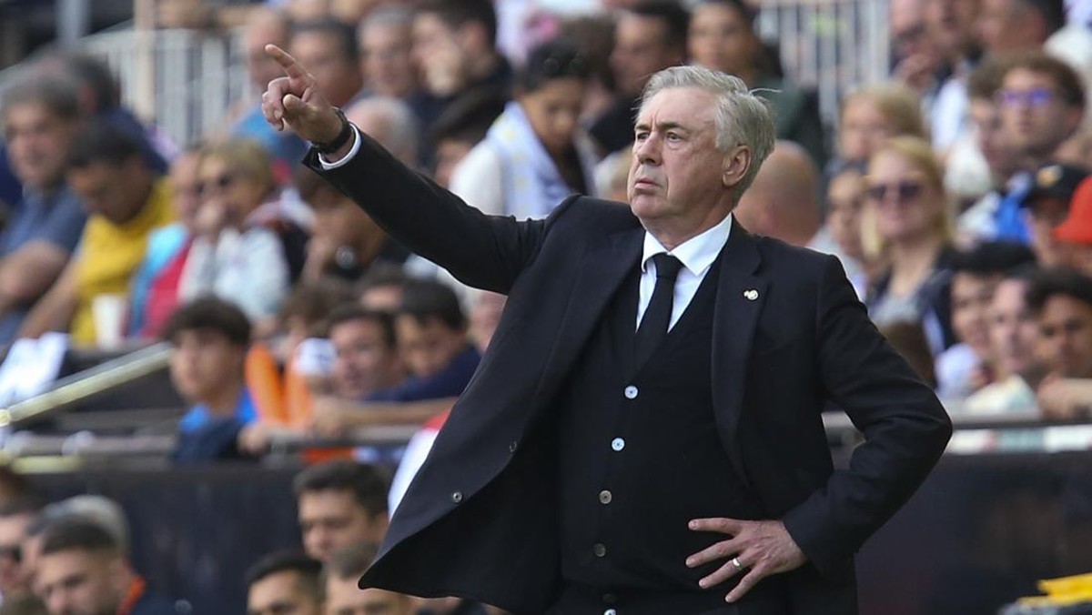 Pelatih Real Madrid, Carlo Ancelotti. Foto: AP/Alberto Saiz