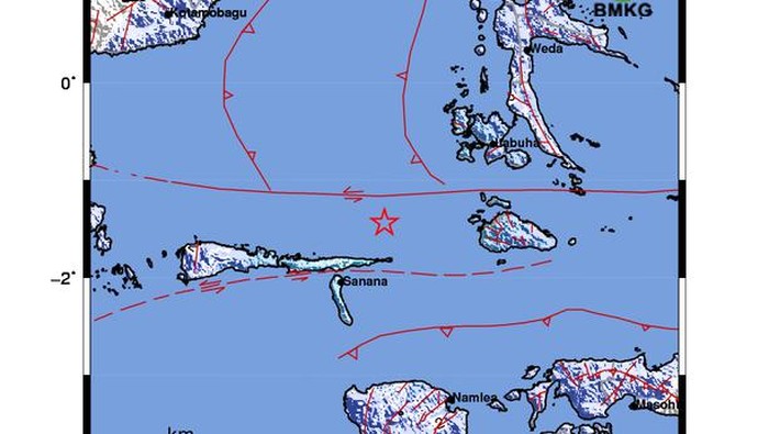 Gempa Sanana Maluku Utara.