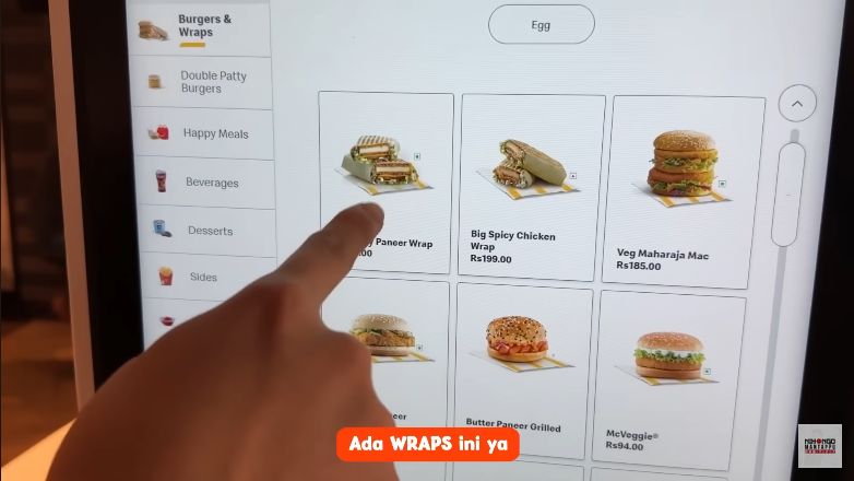Menu dan tampilan gerai McDonald's India