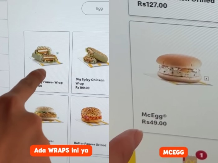 Menu dan tampilan gerai McDonalds India