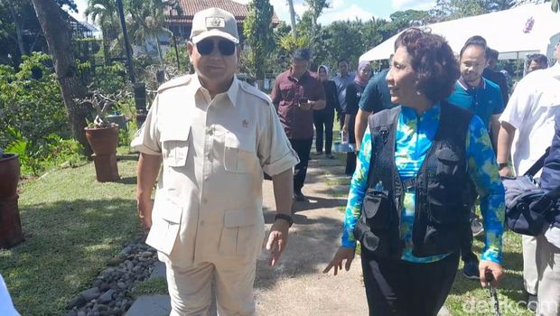 Menhan Prabowo Subianto dan eks Menteri KKP Susi Pudjiastuti