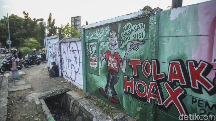 Mural Pemilu Anti Hoax dan Politik Uang Mejeng di Depok