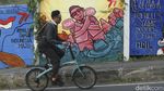Mural Pemilu Anti Hoax dan Politik Uang Mejeng di Depok