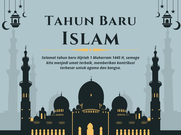 10 Poster Ucapan Selamat Tahun Baru Islam 1445 H, Yuk Kirim ke Kerabat!