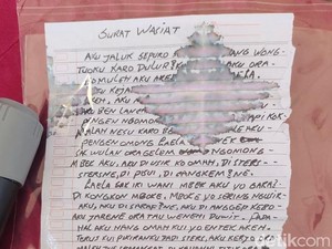 Isi Lengkap Surat Wasiat Suprapto Hendak Bunuh Diri Usai Habisi Nyawa Anak