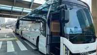 Bus Hyundai ini murni bikinan pabrikan, bukan sistem karoseri. Jadi, kenyamanannya nggak kalah dengan sistem karoseri seperti kebanyakan bus di Indonesia. Foto: Rangga Rahadiansyah/detikOto