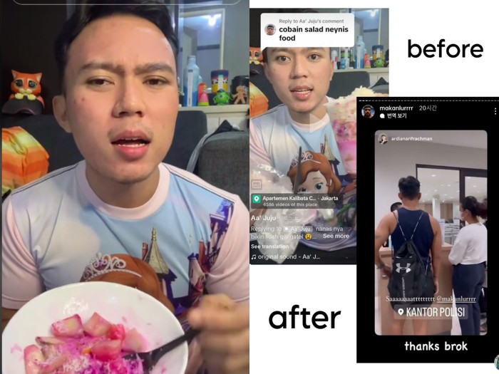Food vlogger didatangi pemilik gerai salad buah