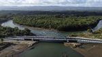 Apik! Ini Potret Jembatan Wiradinata di Pangandaran dari Udara