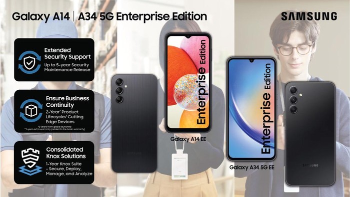Samsung Galaxy A14 dan A34 5G Enterprise Edition