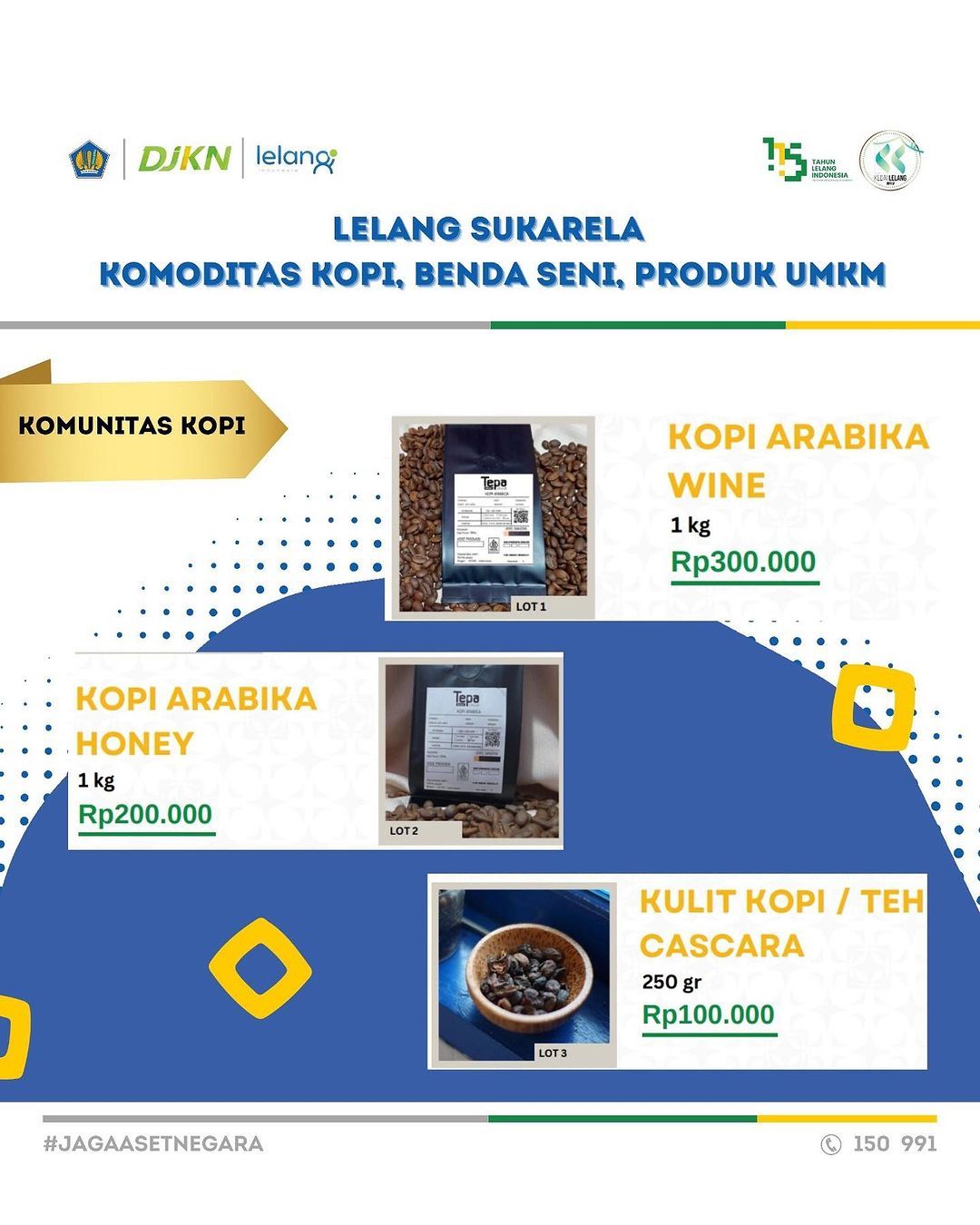 Sejumlah kendaraan hingga benda seni produk umkm dipamerkan dalam puncak acara 115 Tahun Lelang Indonesia. (Instagram @direktoratlelangdjkn)