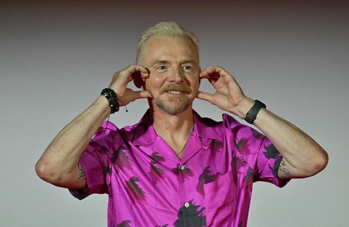 Simon Pegg saat menghadiri konferensi pers Mission: Impossible - Dead Reckoning Part One di Seoul, Korea Selatan.