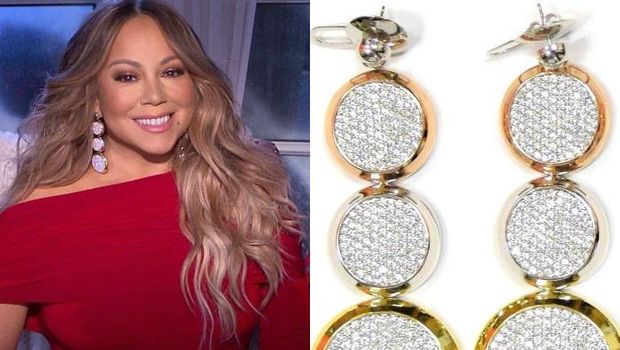 Diva Amerika Mariah Carey mengenakan anting emas bertabur batu Zirconia buatan UBS Gold (Foto: Dok UBS Gold)