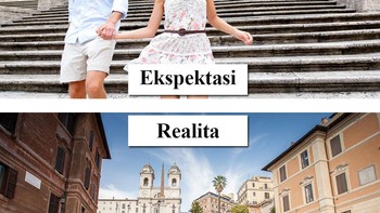 Tangga Spanyol yang berada di Italia ini ternyata banyak orang yang menjadikannya tempat kumpul. Terus bagaimana cara pasangan di atas bisa foto tanpa keramaian ya? Foto: (Dok. Bored Panda).