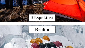 Kirain cuma berdua saja yang kemah, ternyata banyak juga yang ikut mendaki dan berkemah. Foto: (Dok. Bored Panda).