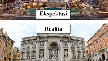 Salah satu contohnya seperti foto ini. Air Mancur Trevi tampak lebih ramai dibandingkan ekspektasinya. Foto: (Dok. Bored Panda).