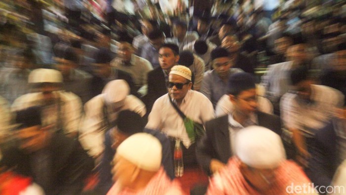 Suasana Peringatan Tahun Baru Hijriah di Jakarta Islamic Center Jemaah mengikuti peringatan tahun baru Hijriah di JIC, Jakarta Utara, Rabu (19/7/2023).