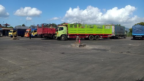 Situasi area parkir dermaga LCM Pelabuhan Gilimanuk, Rabu (19/7/2023).