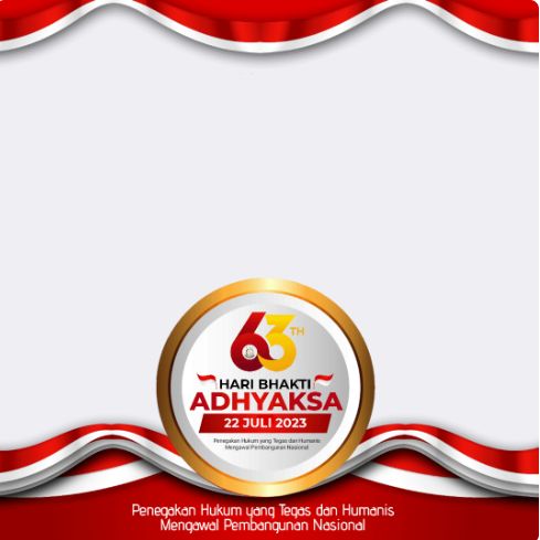 Twibbon Hari Bhakti Adhyaksa 2023 bisa dipakai untuk peringatan HUT Kejaksaan RI tanggal 22 Juli 2023. Tahun ini adalah peringatan ke-63 Hari Bhakti Adhyaksa.