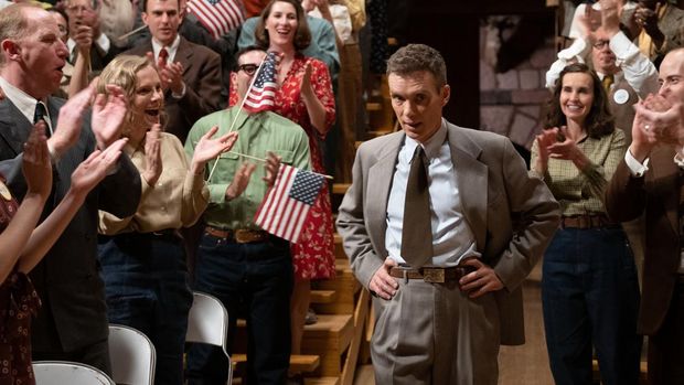 Cillian Murphy is J. Robert Oppenheimer in OPPENHEIMER, written, produced, and directed by Christopher Nolan.