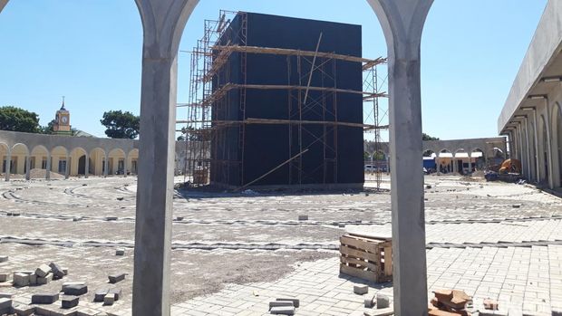 Replika ka'bah di kompleks wisata religi yang dibangun di Boyolali, Kamis (20/7/2023).