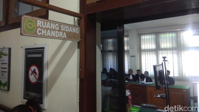 Ruang sidang Chandra Pengadilan Negeri (PN) Jogja, Kamis (20/7/2023). Ruangan ini akan dipakai untuk sidang vonis kasus cucu bunuh kakek.