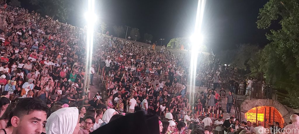 Suasana festival musik di Kartago, Tunisia. (Dwi Andayani/detikcom)