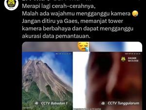 Penampakan Wajah Pria Nongol di CCTV Pemantauan Gunung Merapi