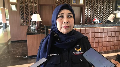 Bacaleg sekaligus Bendahara DPW NasDem Nusa Tenggara Barat (NTB) Baiq Diyah Ratu Ganefi resmi mengundurkan diri dari partai besutan Surya Paloh itu. (Helmy Akbar/detikBali)