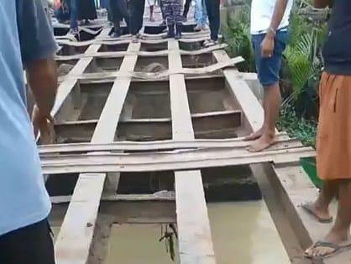 Jembatan darurat di Sergai (Foto: Istimewa)