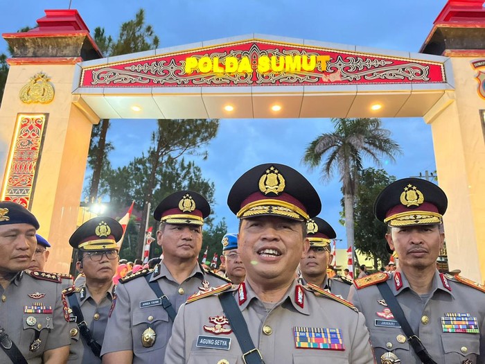 Kapolda Sumut Irjen Agung Setya Imam Effendi usai acara pisah sambut di Mapolda Sumut