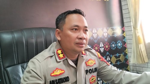 Kapolres Manggarai Barat AKBP Ari Satmoko saat menyampaikan penyelenggaraan ASEAN Ministerial Meeting on Transnational Crime (AMMTC) ke-17 di Labuan Bajo, Manggarai Barat, NTT, Kamis (20/7/2023).