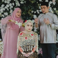 Acara siraman itu digelar secara intimate dan syar’i. Putri Cindy Fatikasari dan Tengku Firmansyah mengenakan manset dan kerudung di balik bandana dan penutup dada yang terbuat dari ronce melati. Foto: Instagram