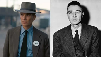Cillian Murphy berperan sebagai Oppenheimer, ahli fisika teoretis yang direkrut memimpin Proyek Manhattan tahun 1942 saat Perang Dunia II. Dia jadi direktur Laboratorium Los Alamos di New Mexico, tempat bom atom pertama dikembangkan. Ikatannya dengan Partai Komunis dan pandangan menentang pembuatan bom hidrogen mengakibatkan aksesnya atas fasilitas AS dicabut pada tahun 1954. Hal ini mengakhiri kemitraannya dengan pemerintah Amerika Serikat. Foto: PSugar