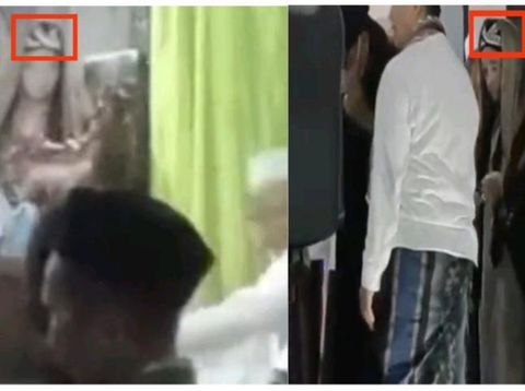 Pria berpeci yang disebut penampakan Nyi Roro Kidul.