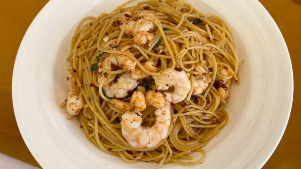 Resep Spaghetti Aglio Olio Udang Resep Spaghetti Aglio Olio Udang