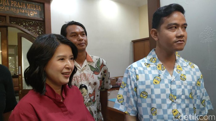 Wakil Ketua Dewan Pembina PSI Grace Natalie menemui Walkot Solo Gibran Rakabuming Raka di Solo, Jumat (21/7/2023).