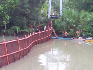 Jeritan Warga Halmahera Barat Harus Gantian Naik Perahu gegara Jembatan Putus