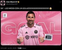 Meme Lionel Messi cetak gol di laga debut